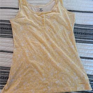Patagonia yellow and white cotton tank top